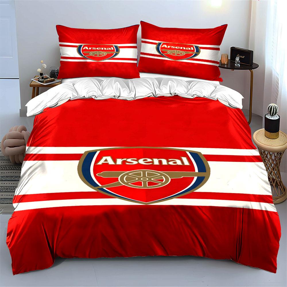 Arsenal logo and stripes. Bedding sets Duvet cover sets Duvet covers Pillowcases(1*Duvet Cover 2*Pillowcases without duvet insert)
