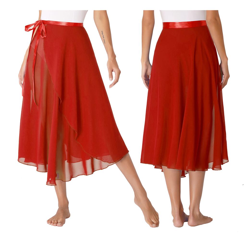 Женская балетная юбка с запахом для девочек, поверх шарфа, юбка-пачка, прозрачная танцевальная юбка с эластичной резинкой на талии