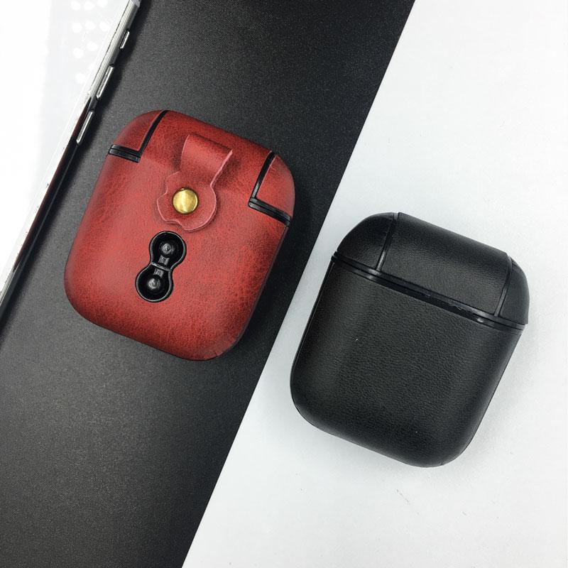 Чехол из искусственной кожи для Airpods 1 2, чехол для гарнитуры AirPods2, защитный чехол для гарнитуры, аксессуары