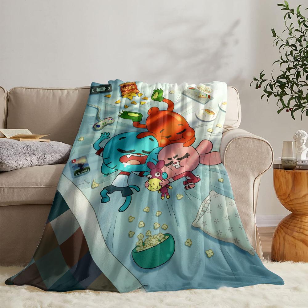 GUOYU Blanket The Aamazing World Of Gumballs Throw Soft Flannel Throw Summer Blanket Lightweight Cozy Nap Blanket for Sofa Bed Travel