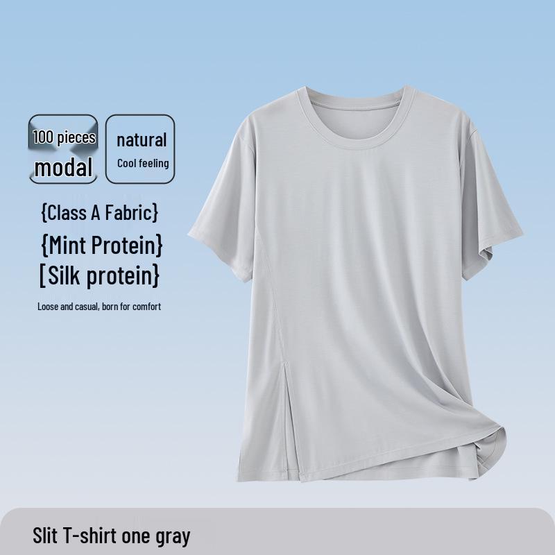 Women's Class A Summer Pajamas: Short Sleeve, Front Slit, Loose Fit, Cool Fabric Homewear Set