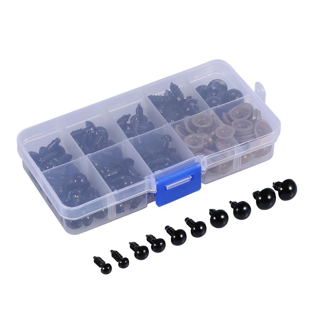 100 шт. 6-12 мм цветные пластиковые безопасные глаза для плюшевых игрушек-медведей