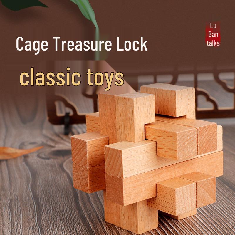 Kids' Educational Luban Lock IQ Puzzle Set: Assembly Toy for Stress Relief