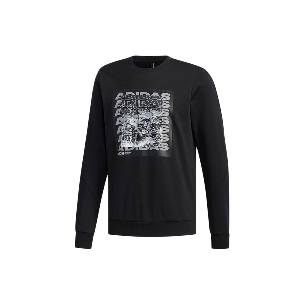 Adidas Neo Sweatshirts Men's Black Crew Neck Moderate Regular EI4509