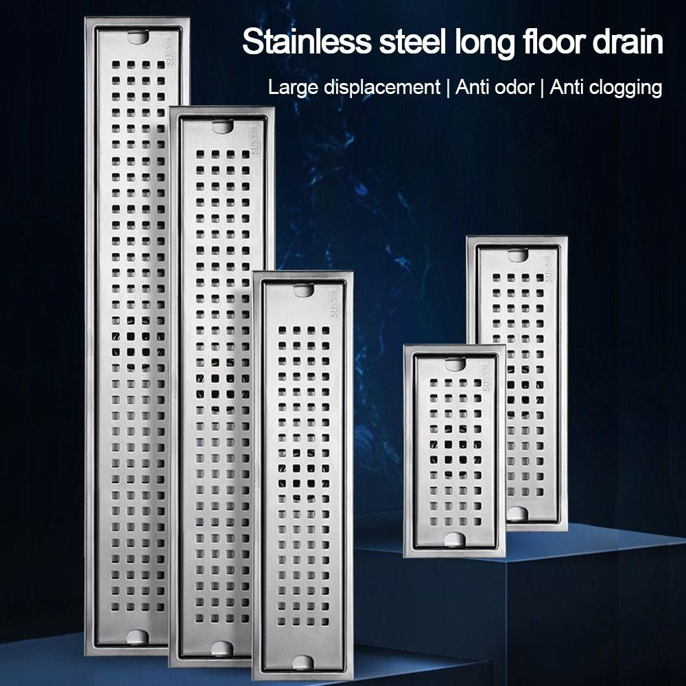 Нержавеющая сталь Душевой слив для пола Прямоугольная форма Линейный слив для пола Полезный фильтр для слива