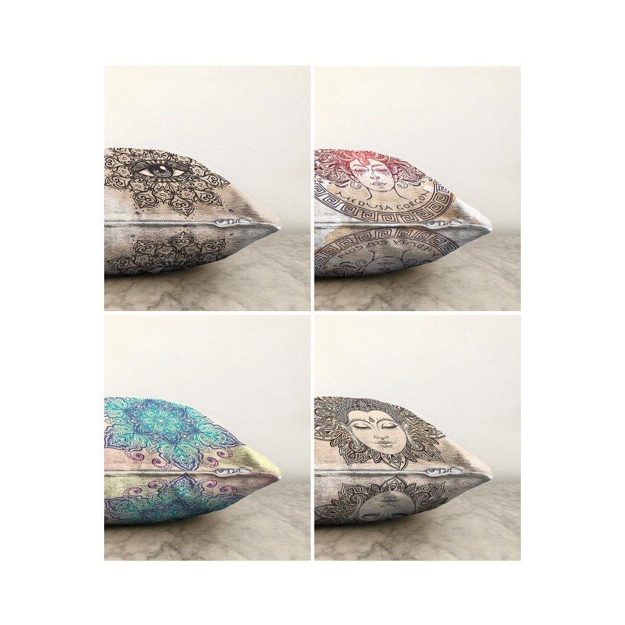 Набор из 4 двухсторонних чехлов для подушек с цифровой печатью