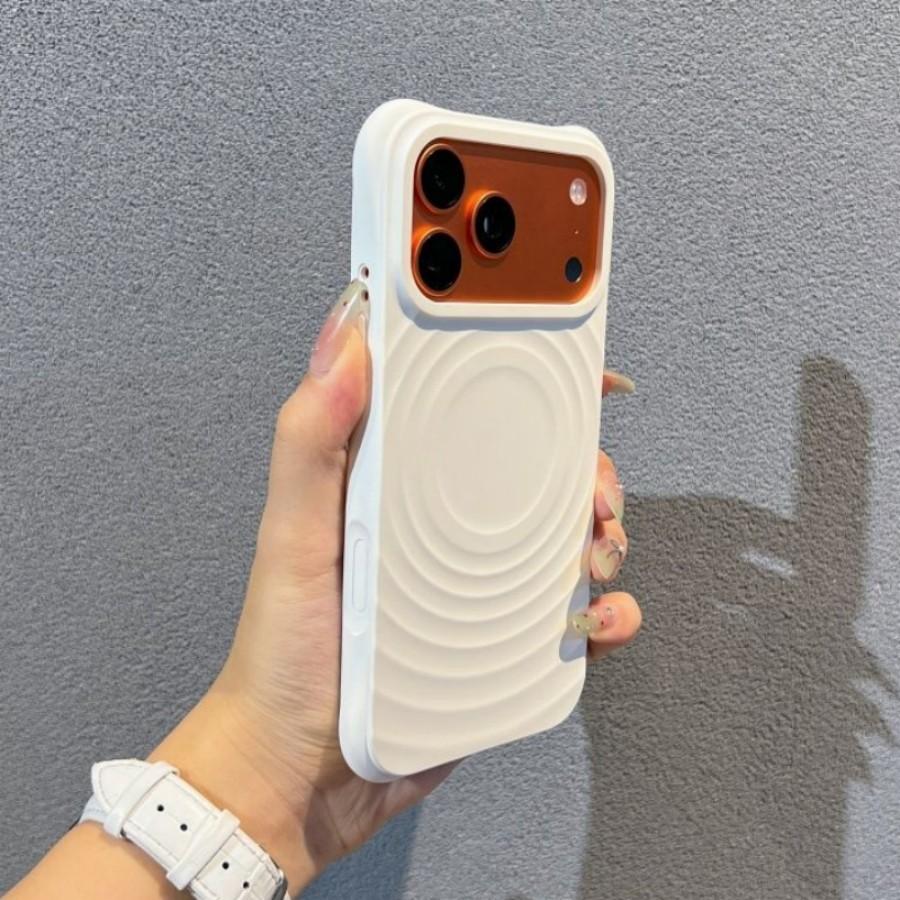 Ripple Liquid Silicone Magnetic Phone Case For MagSafe iPhone 17Air 14 15 16 17Pro Max 16Pro 17Pro Soft Shockproof Phone Cover