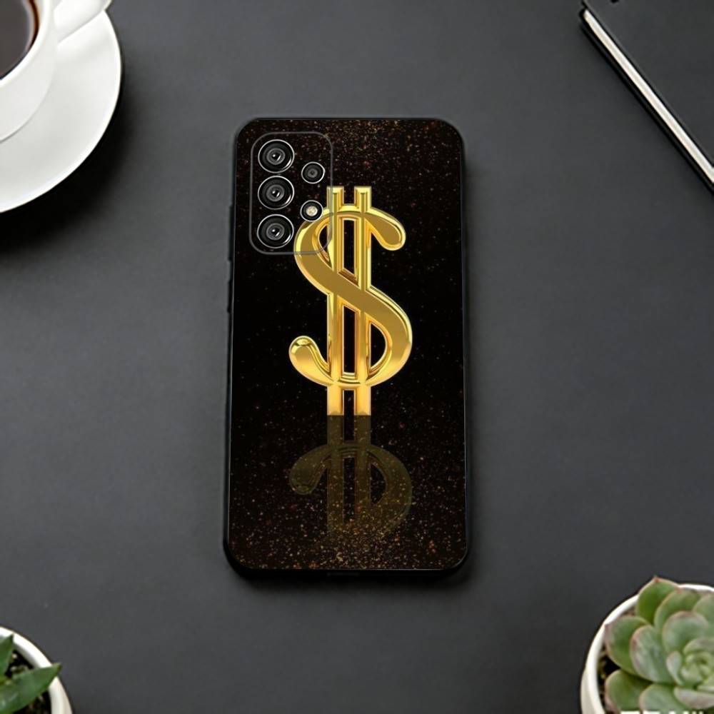 Чехол для телефона Money Gold A-Art для Samsung S25, S24, S21, S22, S23, S30, Ultra, S20, Plus, Fe, Lite, Note, 10, Черный чехол