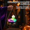 Детские мешки для Хэллоуина, Декор котелка для Хэллоуина, Жуткая большая ведьма с цветной светодиодной подсветкой, Черные украшения для вечеринки, Пластиковый котелок, Конфетница для