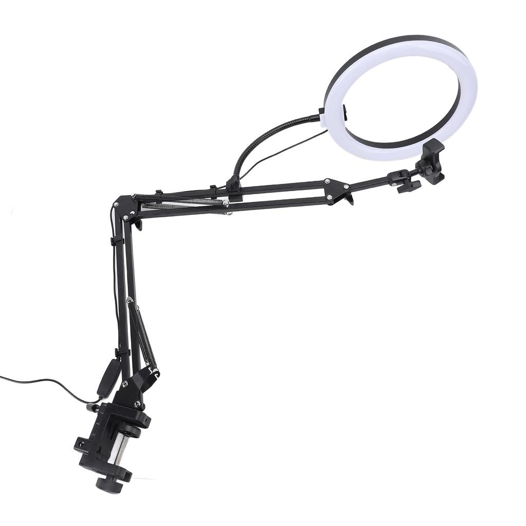 Кольцевой светильник с зажимом, накладной, с держателем для телефона, максимальная толщина зажима 4,5 см для настольного Li