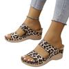 Ортопедические тапочки премиум-класса, новые летние туфли для женщин, босоножки на танкетке и платформе, ретро-римские повседневные леопардовые пляжные шлепанцы