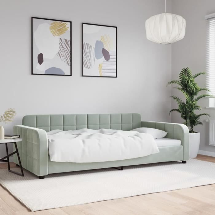 VidaXL Daybed Light Grey 100x200 Cm Velvet 354065