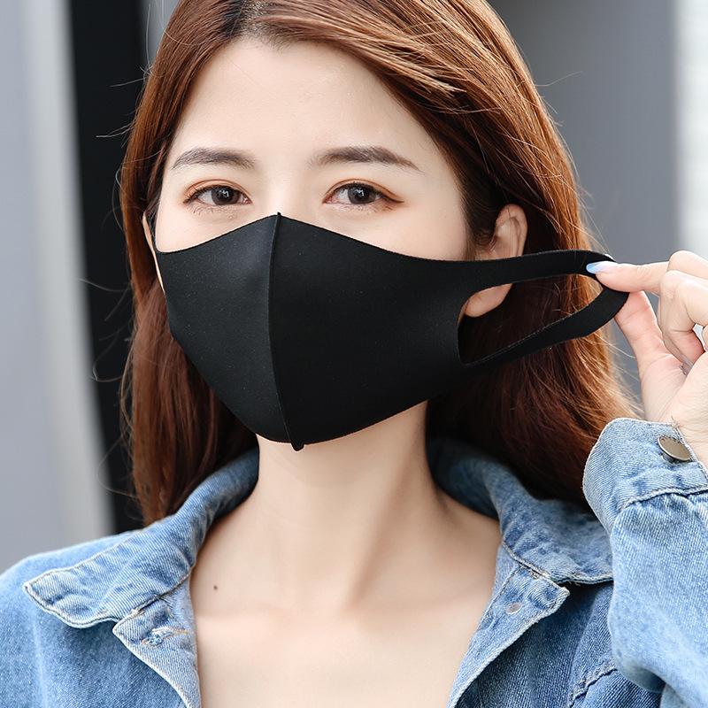 3D черная маска из ледяного шелка: Женский дышащий, пыленепроницаемый, моющийся, солнцезащитный с нанесенным логотипом - Подходит для всех сезонов.