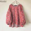 Women Loose Casual Nine Quarter Sleeve Floral Print Blouse