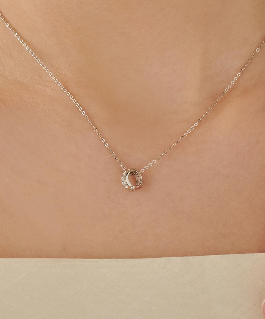 Loveenb [14K Gold] Cross Edge Lab Diamond Charm Pendant