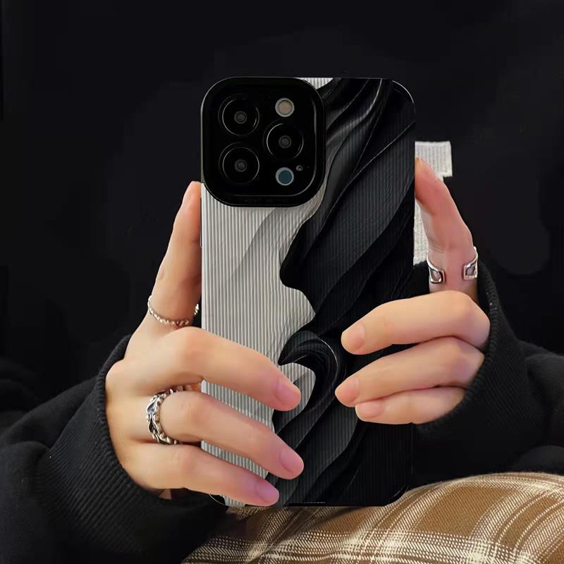Модный черно-белый чехол Art Wave для iPhone15 Pro Max 11 12 14 13 Mini XS X XR 8 7 Plus SE силиконовый роскошный чехол с полным покрытием