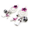 [I9933] - Designer Earrings 'Vahiné' Gray Pink