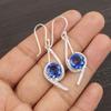 Серьги ручной работы с драгоценными камнями танзанит, серьги из цельного серебра 925 пробы, антикварные ювелирные изделия, серьги для подарка на помолвку