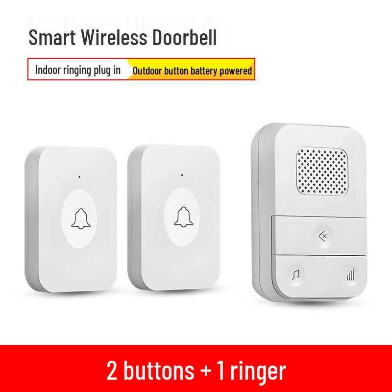 Беспроводной самопитающийся водонепроницаемый дверной звонок с большим радиусом действия и высокой громкостью для домов и пейджинга пожилых людей