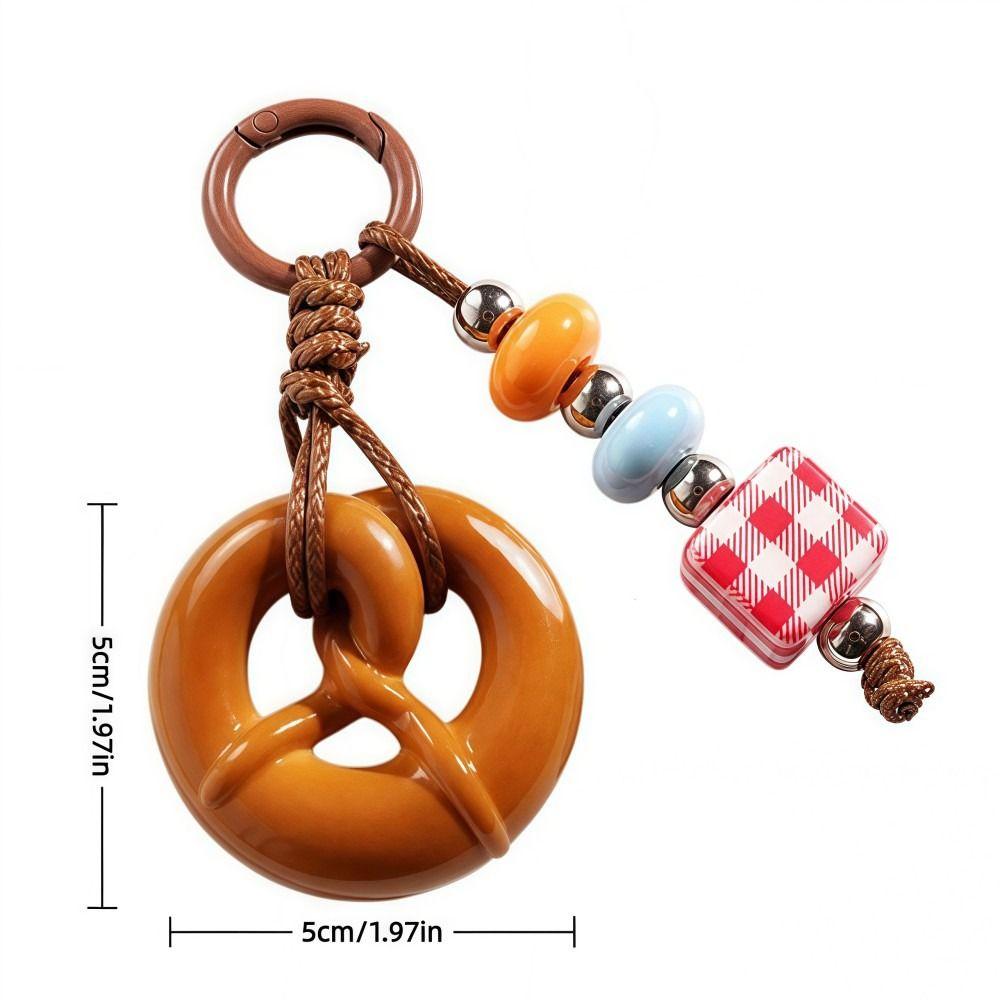 Handmade Phone CCD Hanging Rope Ins Bag Pendant Keyring Cute Simulated Bread Bagel Keychain