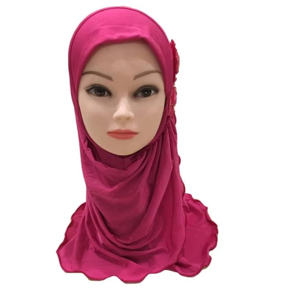 Эластичные детские хиджабы 50 см Исламские шарфы шали Девочки Мусульманский хиджаб Молитвенная шапочка Для девочек от 2 до 7 лет
