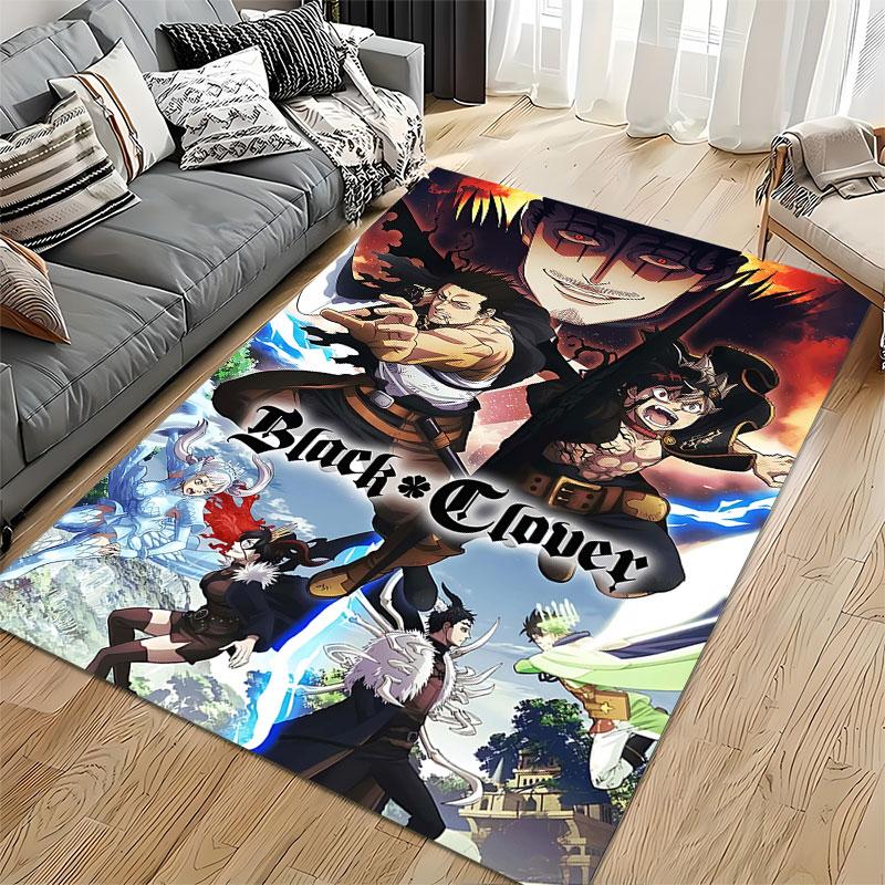 Black Clover Anime Carpet suitable as a non-slip mat for the living room or bedroom sofa