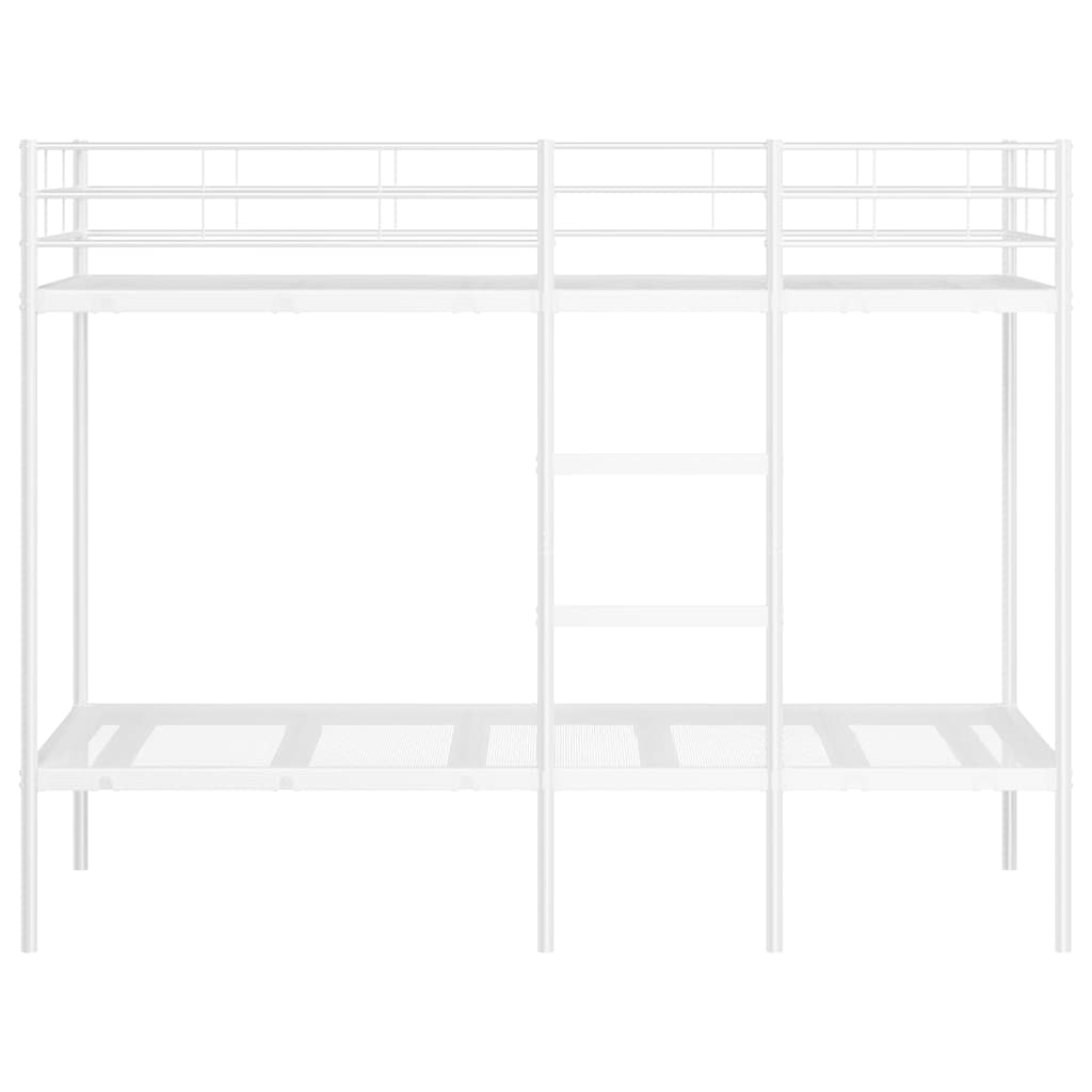 Bunk Bed without Mattress White 100 x 190 cm Steel