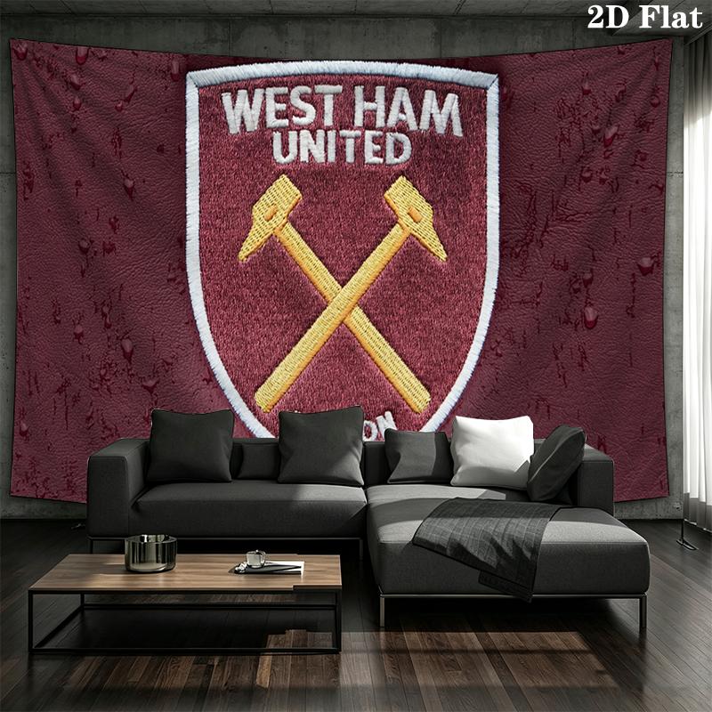 Настенный гобелен West Ham United, эстетичное тканевое одеяло с принтом, подходит для спальни, гостиной и домашнего декора.