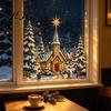 Festive Home Decorations Christmas Window Stickers, Winter Holiday Decorations, Art with Xmas Tree Party Supplies Snowman Angel Patterns for Wall Door