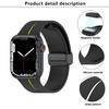 KALEBOL Magnetic Silicone Strap for Apple Watch Series 10 Ultra 9 8 7 SE 6 5 4 3 2 1 46mm 49mm 45mm 44mm 42mm Stripe Watch Band