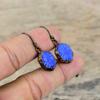 Серьги из резного синего оникса, медные серьги, изготовленные методом электроформовки, ювелирные изделия ручной работы, настоящие драгоценные камни, серьги из медной проволоки, подарок для женщин