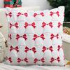 Christmas Pillowcase Festive Decorative Pillow Cover with Christmas Tree Bells Santa Claus Pattern Holiday Home Decor