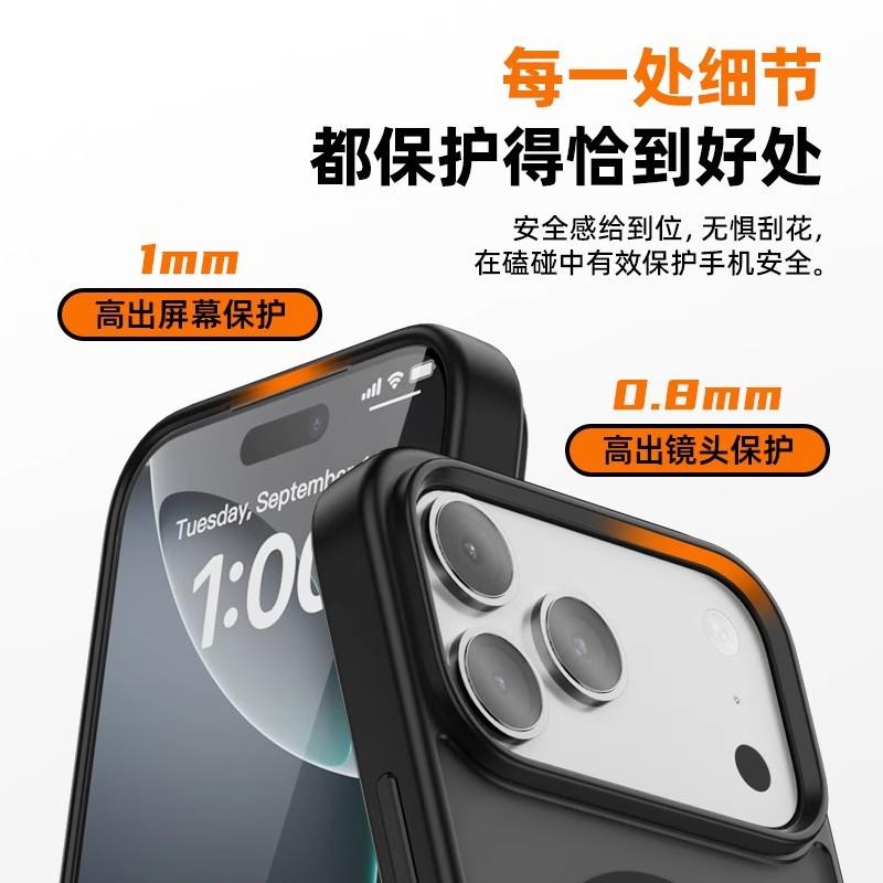 Высококачественный и подходящий для мобильного телефона iPhone17PROMAX чехол, матовая кожа, магнитное крепление, Apple 17, отдельные кнопки