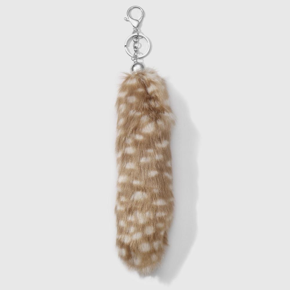Retro Tail Hanging Keychain Long Hair Plush Tail Keyring Sweet Cool Bag Charms Purse Handbag