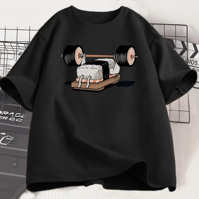 Sushi Gym T Shirt Funny Unisex Summer Harajuku ONeck Short Sleeve Tshirt Sportswear Print Tshirt Streetwear Clothing