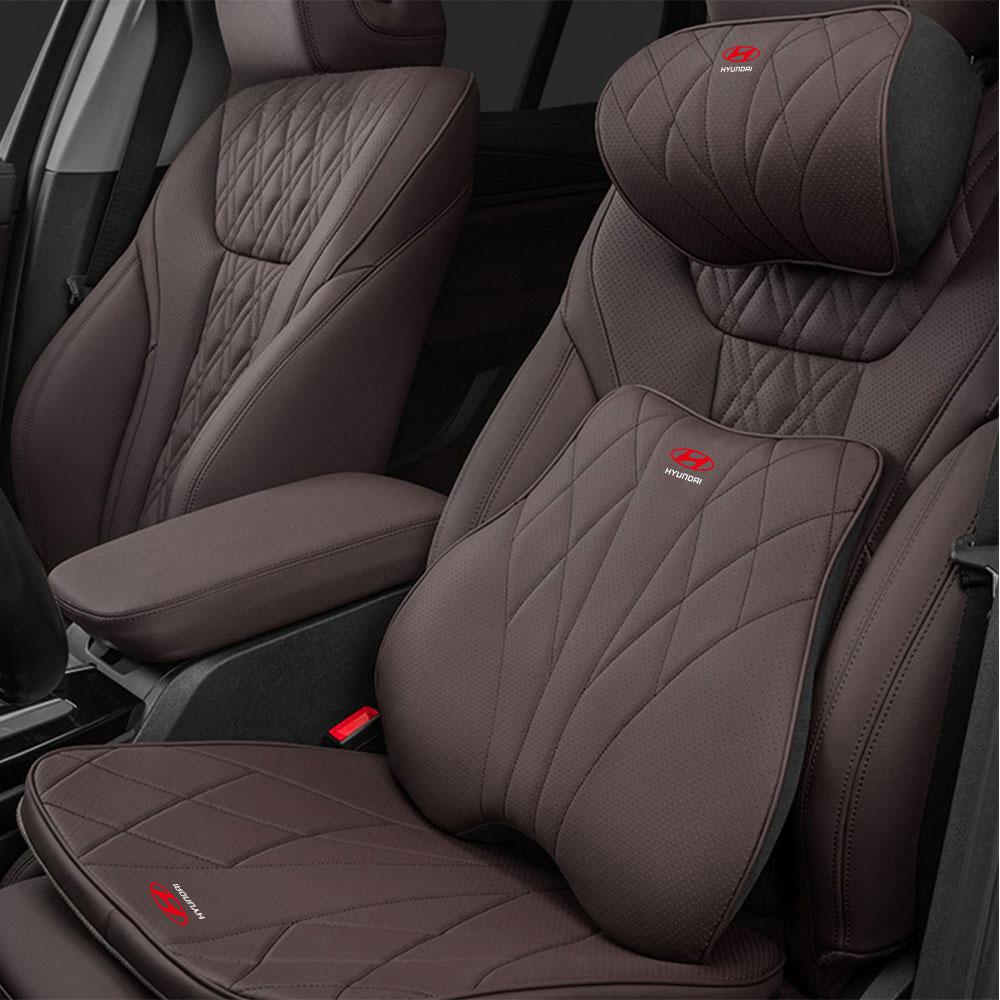 For Hyundai Tucson GDI i20 i30 Solaris Auto Logo Head Rest Accessories Car Headrest Lumbar Support Pillow Waist Backrest Cushion PP19