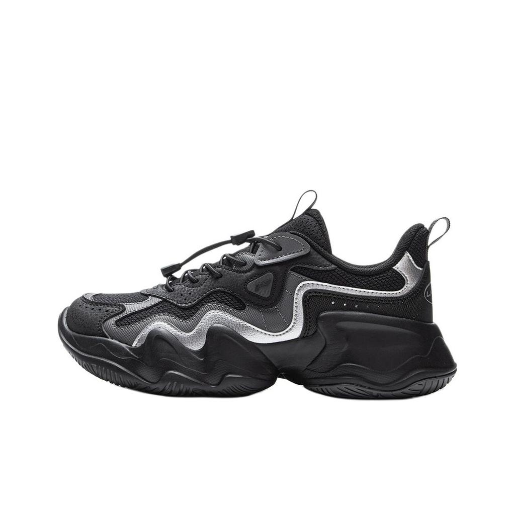 Li Ning Kids Sports Lifestyle Series Synthetic Leather Alien Fashion Comfortable Versatile Rebound Casual Shoes Kids Casual Shoes Black YKCV250-1