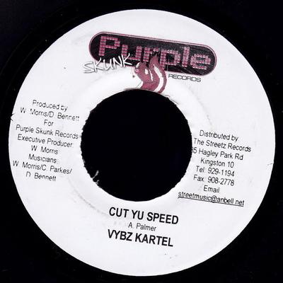 7-дюймовая пластинка VYBZ KARTEL - Cut Yu Speed NONE Purple Skunk Re 2004 Ямайка Регги, Ска и Даб Б/У