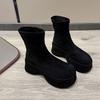 Женские замшевые ботинки на платформе, модные туфли на плоской подошве, женская зимняя обувь 2025 года, тренд, удобные, теплые, для ходьбы, высокое качество, Botas Mujer