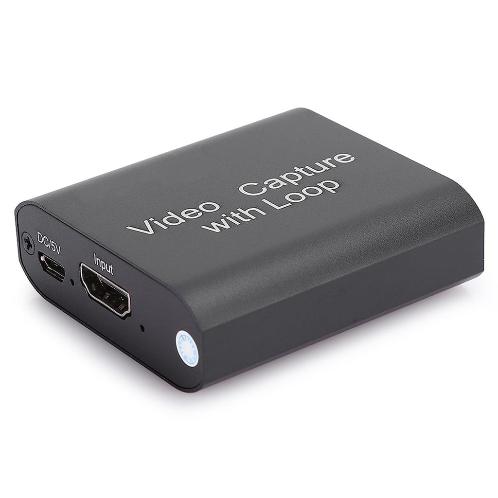 Карта захвата HDMI с выходом Loop Out USB 2.0 Collector Потоковая передача видео в реальном времени Запись живого видео(черный )