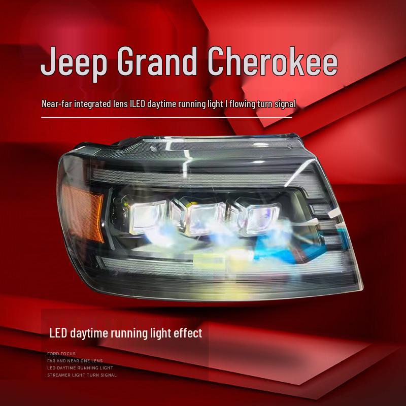 Совместимость с светодиодными прожекторными фарами со светодиодными ходовыми огнями для Jeep Grand Cherokee 1999-2004