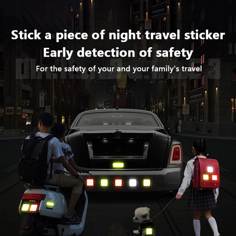 10 шт. светоотражающая предупреждающая наклейка на автомобиль, лента безопасности, предупреждающая о столкновении, светоотражающая наклейка на багажник автомобиля, мотоцикла