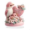 Parrot 2D Acrylic Sign Mother's Day Decoration Table Centerpiece with Base Bird Decorative Plaque