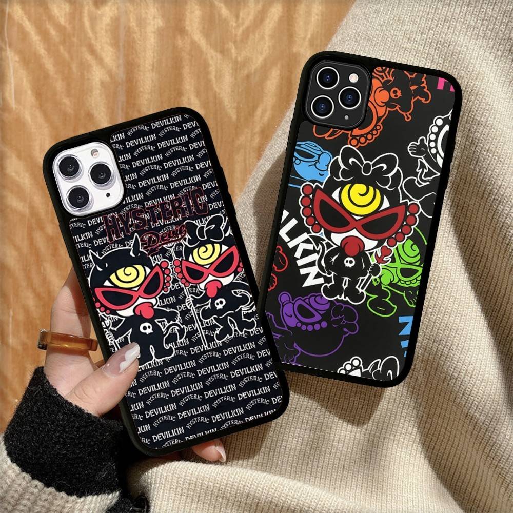 Japan Fashion H-Hysteric M-Mini PC+TPU Phone Case For iPhone 17 16 15 14 13 12 11 Pro Max Plus Kawaii Cartoon Cover