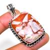 Copper Rhodochrosite Gemstone 925 Silver Plated Jewelry Pendant 2.08"