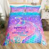 Mermaid Tail Duvet Cover Set, Colorful Scales Ocean Print Bedding, 3D Soft Microfiber Quilt Cover With Pillowcases
