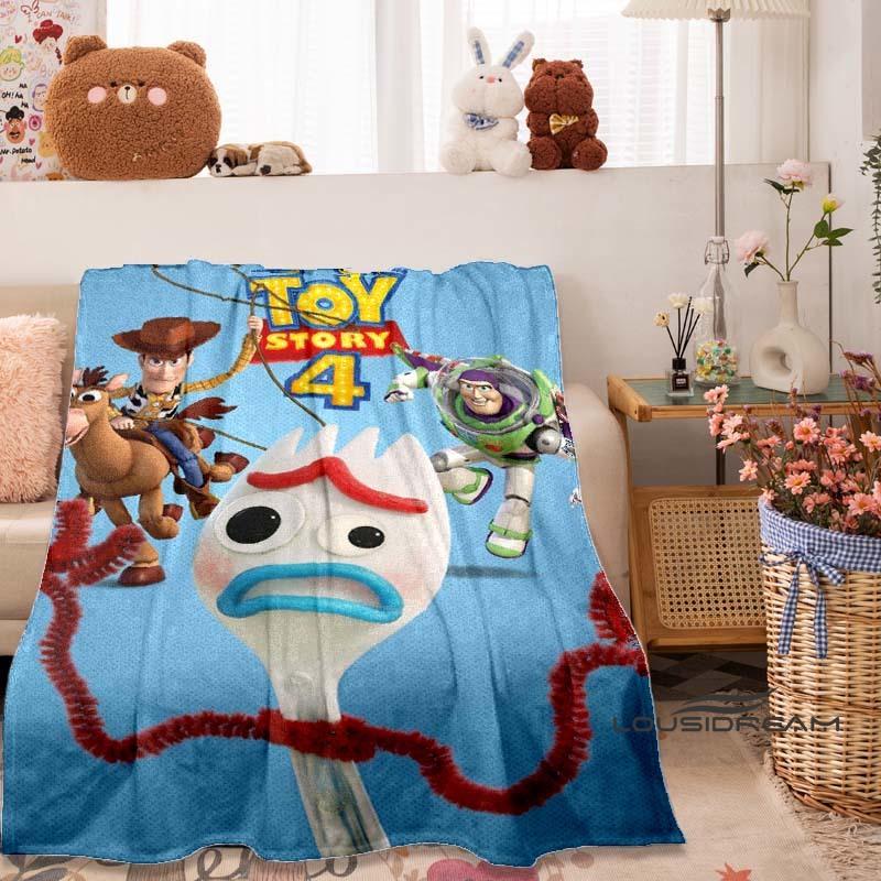 3D Printed Toy Story Cartoon Warm Soft Fluffy Blanket Suitable for Children and Adults, Sofa Bed Blanket Cover, Travel Gi