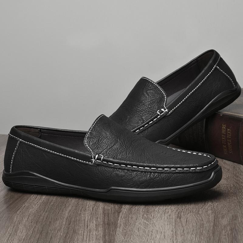 Обувь из натуральной кожи. Мужские лоферы. Удобная повседневная обувь. Мужские мокасины на плоской подошве. Мужская обувь.