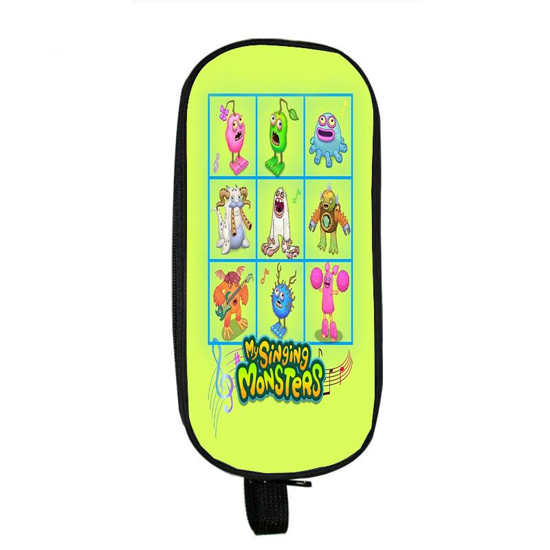 Пеналы с изображением моих поющих монстров, мягкая игра ужасов, каваи, двухслойная сумка для карандашей, чехол для ручек, школьные принадлежности, канцелярские принадлежности