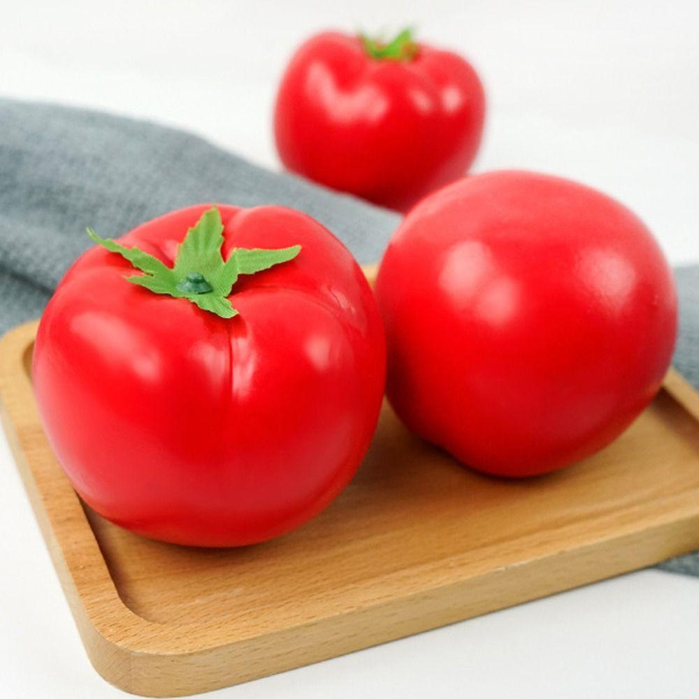 5pcs Mini Artificial Tomato Ornament Lifelike Fake Vegetables Props Fruit Shop Decoration